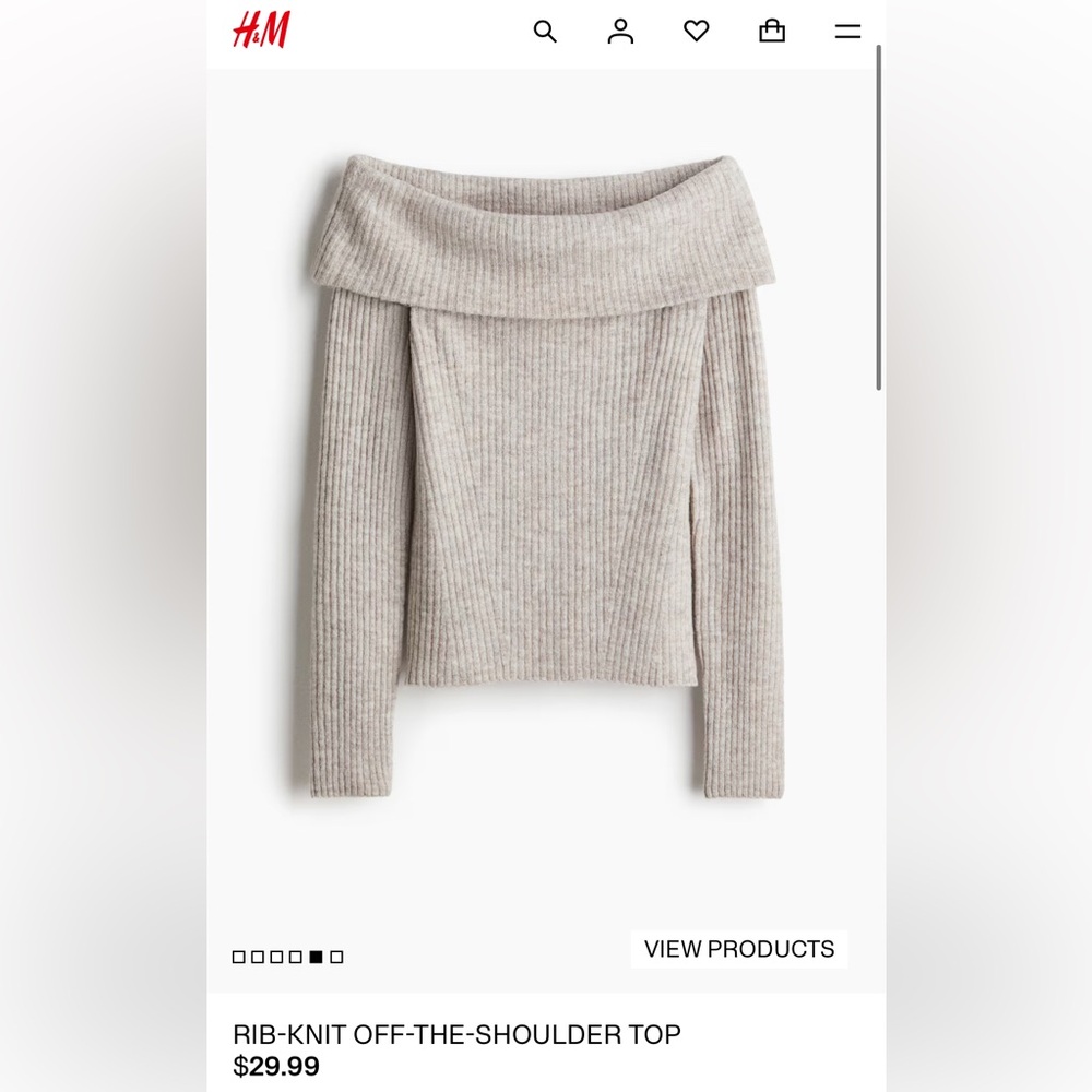 H&M off the shoulder sweater size XS
